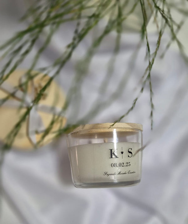 Vela Aromática 150 ml- Personalizada com Tampa de Madeira